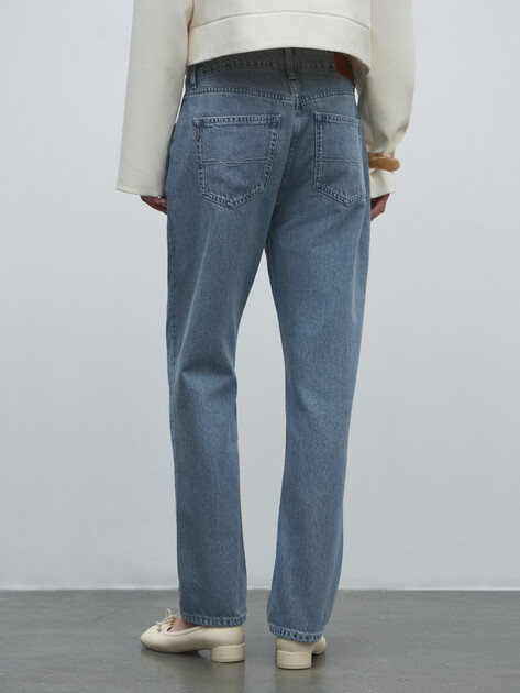 Женские джинсы мом PEPE JEANS TAPERED JEANS MW ICEBERG, Артикул PL204893, голубой | 4238940. Ракурс 4 Женские джинсы мом PEPE JEANS TAPERED JEANS MW ICEBERG, Артикул PL204893, голубой | 4238940. Ракурс 4