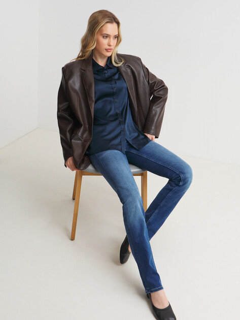 Женские прямые джинсы PEPE JEANS VENUS, Артикул PL204175D24, темно-синий | 4238949. Ракурс 5 Женские прямые джинсы PEPE JEANS VENUS, Артикул PL204175D24, темно-синий | 4238949. Ракурс 5