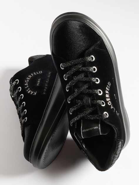 Женские кеды KARL LAGERFELD KAPRI Maison Velour, Артикул KL62578L, черный | 4242506. Ракурс 6