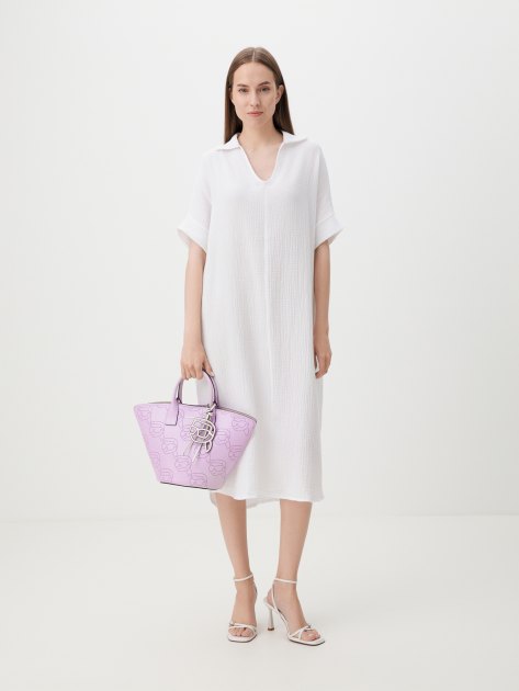 Женское платье из муслина MAISON DAVID, Артикул BLN917, белый | 4244536. Ракурс 2