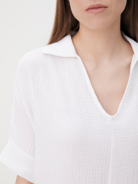 Женское платье из муслина MAISON DAVID, Артикул BLN917, белый | 4244536. Ракурс 3