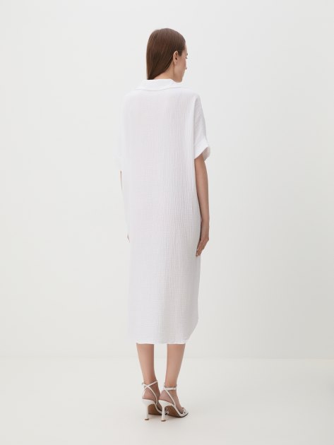Женское платье из муслина MAISON DAVID, Артикул BLN917, белый | 4244536. Ракурс 4
