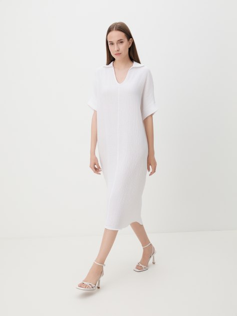 Женское платье из муслина MAISON DAVID, Артикул BLN917, белый | 4244536. Ракурс 5