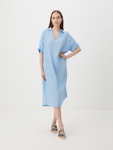 Женское платье из муслина MAISON DAVID, Артикул BLN917, голубой | 4244620. Ракурс 2 Женское платье из муслина MAISON DAVID, Артикул BLN917, голубой | 4244620. Ракурс 2