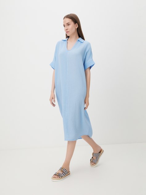 Женское платье из муслина MAISON DAVID, Артикул BLN917, голубой | 4244620. Ракурс 5 Женское платье из муслина MAISON DAVID, Артикул BLN917, голубой | 4244620. Ракурс 5