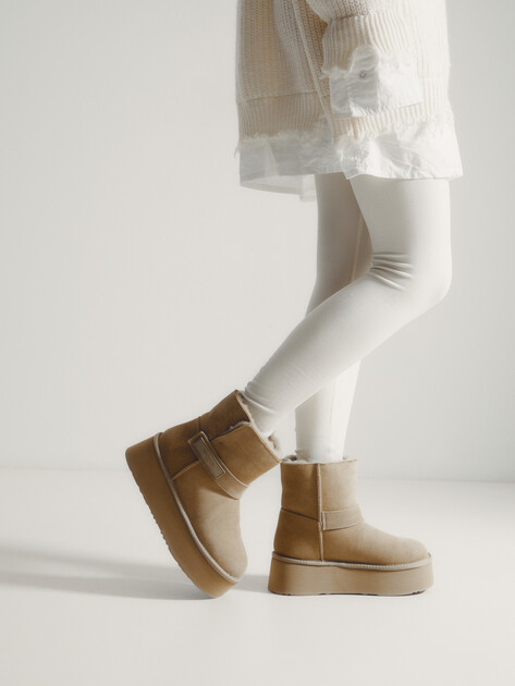 Женские угги TENDANCE, Артикул YS-38116D-62, бежевый | 4247395. Ракурс 2