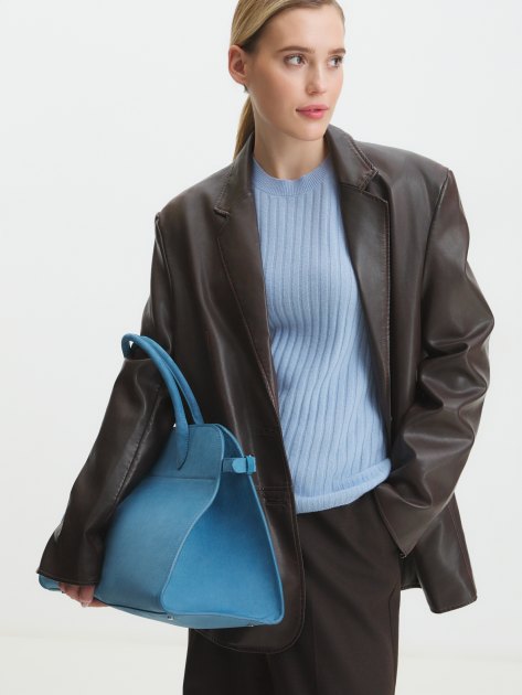 Женский тоут CALZETTI ASHLEY MAXI, Артикул ASHLEY MAXI, серо-голубой | 4250308. Ракурс 2