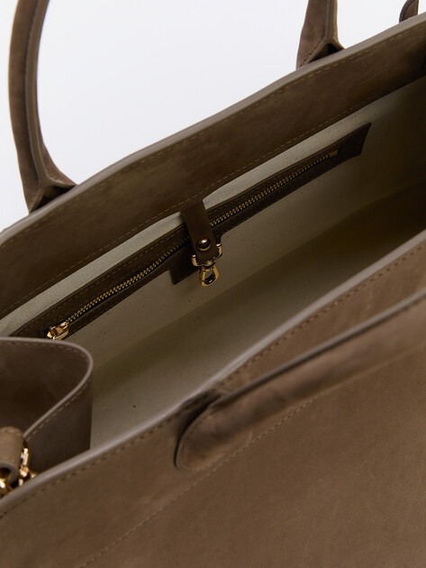 Женский тоут CALZETTI ASHLEY MAXI, Артикул ASHLEY MAXI, серовато-коричневый | 4250310. Ракурс 4