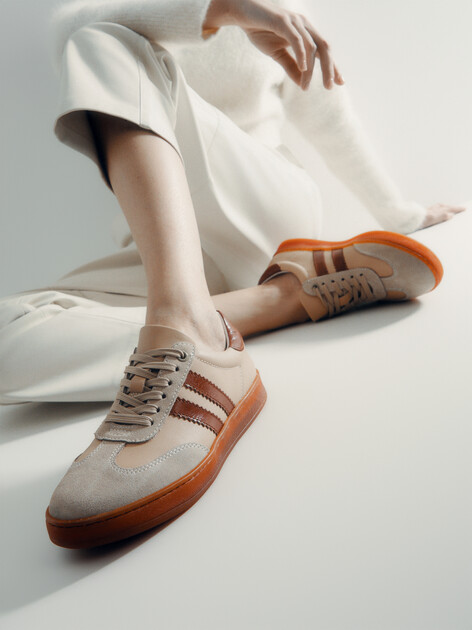 Женские кеды MAISON DAVID, Артикул TM3075F-19, бежевый | 4251025. Ракурс 2