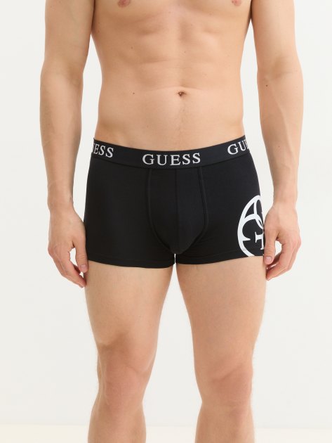Мужские трусы 3 шт. GUESS PLACED LOGO BOXER TRUNK 3 PACK, Артикул U4RG04K6YW0, черный | 4251848. Ракурс 2