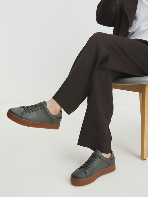 Мужские кеды MAISON DAVID, Артикул TM3079F-13, серовато-зеленый | 4252380. Ракурс 2