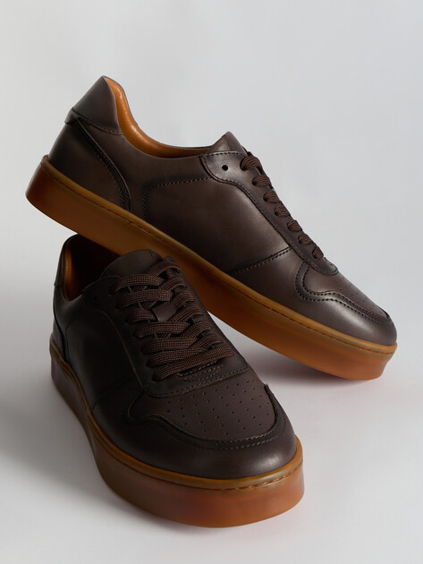 Мужские кеды MAISON DAVID, Артикул TM3079T-21, темно-коричневый | 4252748. Ракурс 6