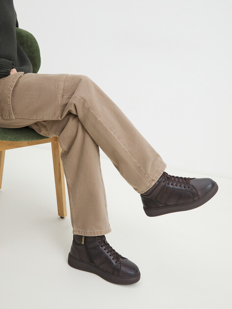 Мужские высокие кеды MAISON DAVID, Артикул TMH3124F-9, серо-коричневый | 4254711. Ракурс 2 Мужские высокие кеды MAISON DAVID, Артикул TMH3124F-9, серо-коричневый | 4254711. Ракурс 2