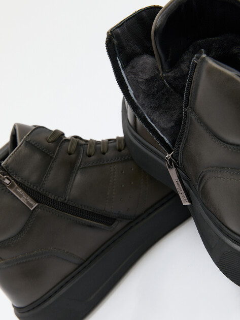 Мужские высокие кеды MAISON DAVID, Артикул TMH3124F-9, серо-зеленый | 4254743. Ракурс 6