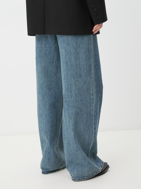 Женские широкие джинсы MAISON DAVID, Артикул QL-24-02, серо-синий | 4257010. Ракурс 4