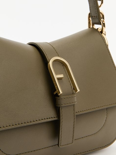 Женская сумка с ручкой FURLA, Артикул FURLA FLOW MINI TOP HANDLE, серо-зеленый | 4259727. Ракурс 4