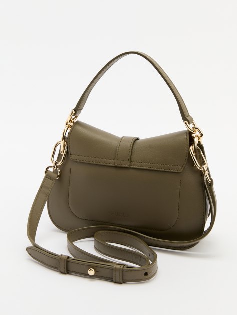 Женская сумка с ручкой FURLA, Артикул FURLA FLOW MINI TOP HANDLE, серо-зеленый | 4259727. Ракурс 5