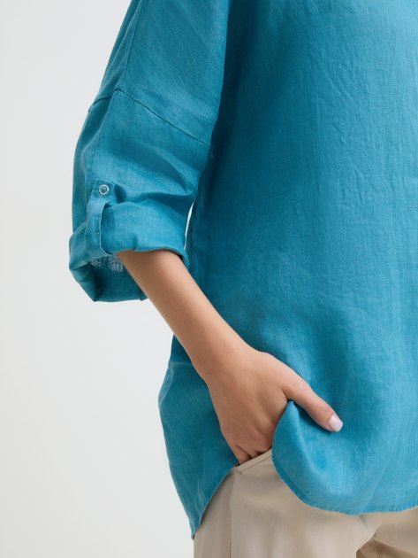 Женская рубашка MAISON DAVID, Артикул BLN922, зеленовато-голубой | 4263384. Ракурс 3