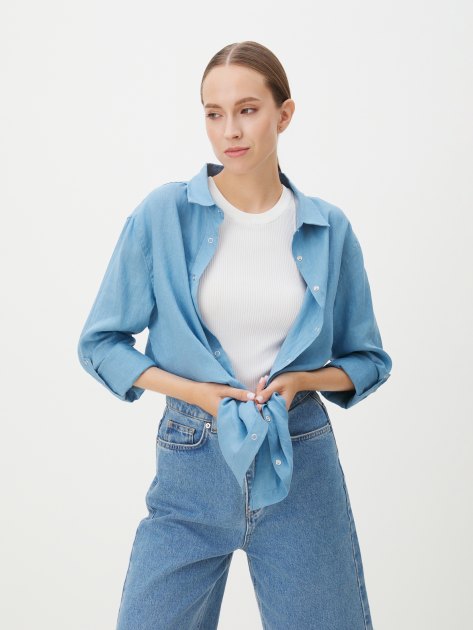 Женская рубашка MAISON DAVID, Артикул BLN923, серо-голубой | 4263463. Ракурс 5