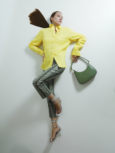 Женская рубашка MAISON DAVID, Артикул BLN923, лимонный | 4263493. Ракурс 5