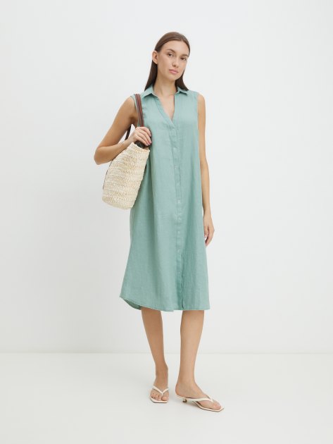 Женское платье-рубашка MAISON DAVID, Артикул BLN924, мятный | 4263709. Ракурс 2