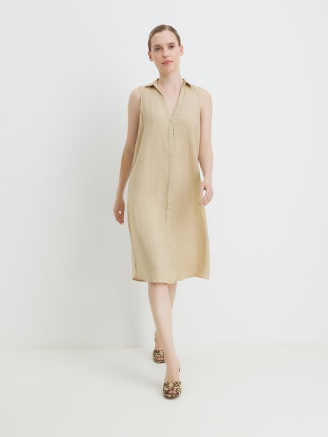 Женское платье-рубашка MAISON DAVID, Артикул BLN924, бежевый | 4263723. Ракурс 5