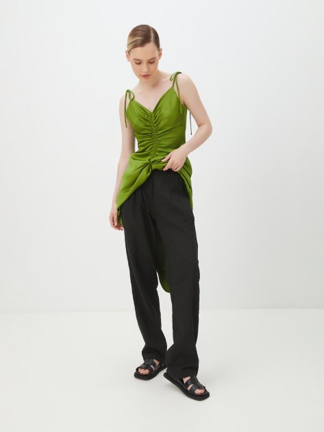 Женские прямые брюки  MAISON DAVID, Артикул BLN925-1, черный | 4263745. Ракурс 5