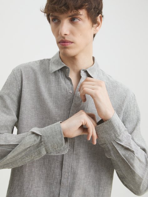 Мужская рубашка MAISON DAVID, Артикул BLN926-1, светло-серый | 4263795. Ракурс 3