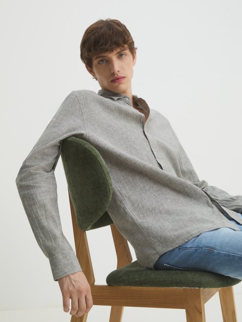 Мужская рубашка MAISON DAVID, Артикул BLN926-1, светло-серый | 4263795. Ракурс 5