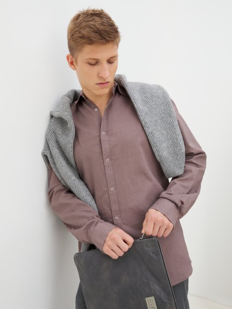 Мужская рубашка MAISON DAVID, Артикул BLN926-1, серовато-коричневый | 4263830. Ракурс 5