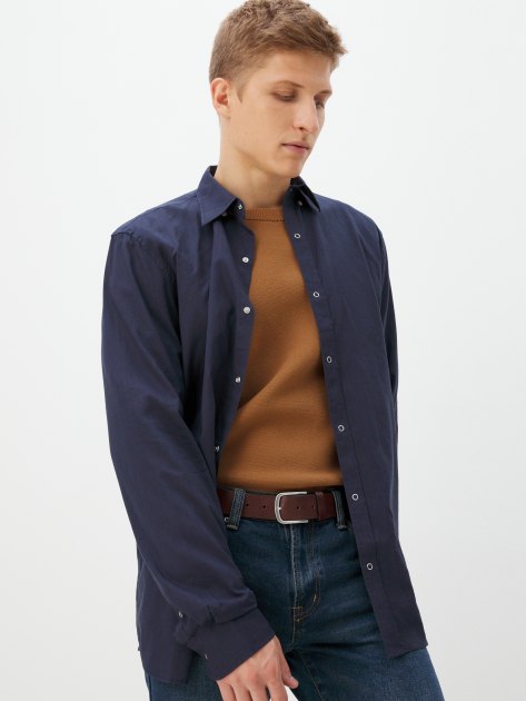 Мужская рубашка MAISON DAVID, Артикул BLN926-1A, темно-синий | 4263964. Ракурс 5
