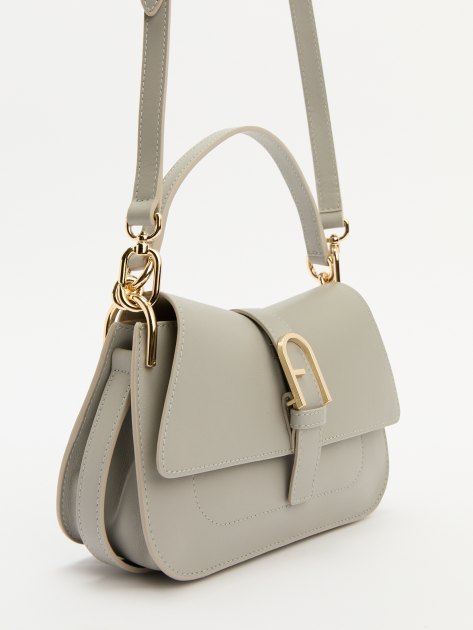 Женская сумка с ручкой FURLA, Артикул FURLA FLOW MINI TOP HANDLE, светло-серый | 4264832. Ракурс 3