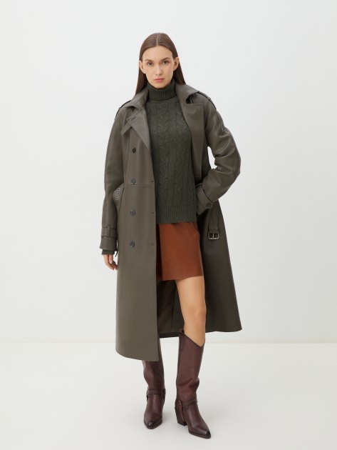 Женский плащ MAISON DAVID MARLENE, Артикул MARLENE, темный хаки | 4267224. Ракурс 2