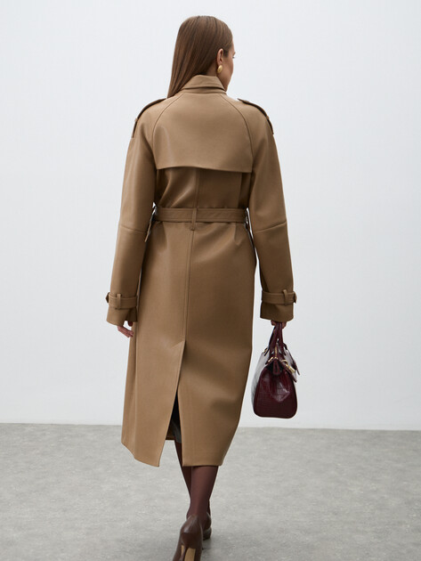 Женский плащ MAISON DAVID MARLENE, Артикул MARLENE, бежево-коричневый | 4267238. Ракурс 4