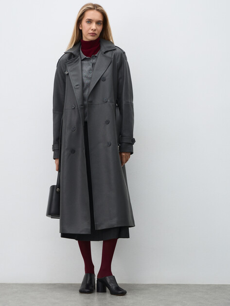 Женский плащ MAISON DAVID MARLENE, Артикул MARLENE, темно-серый | 4267270. Ракурс 2