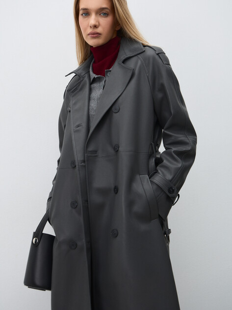 Женский плащ MAISON DAVID MARLENE, Артикул MARLENE, темно-серый | 4267270. Ракурс 5