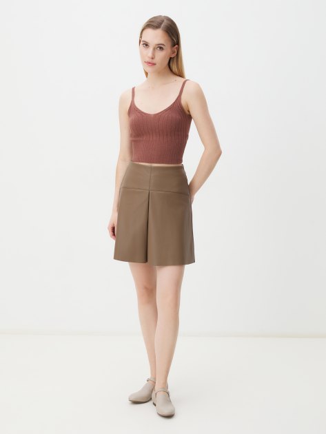Юбка мини MAISON DAVID ISABELLE_P, Артикул ISABELLE_P, серо-коричневый | 4268206. Ракурс 2