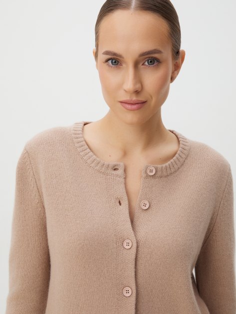 Женский кардиган MAISON DAVID, Артикул 2023-181, коричнево-бежевый | 4268729. Ракурс 3