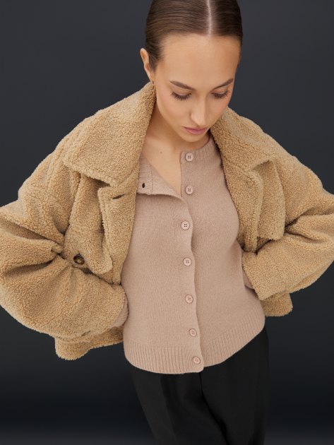 Женский кардиган MAISON DAVID, Артикул 2023-181, коричнево-бежевый | 4268729. Ракурс 5