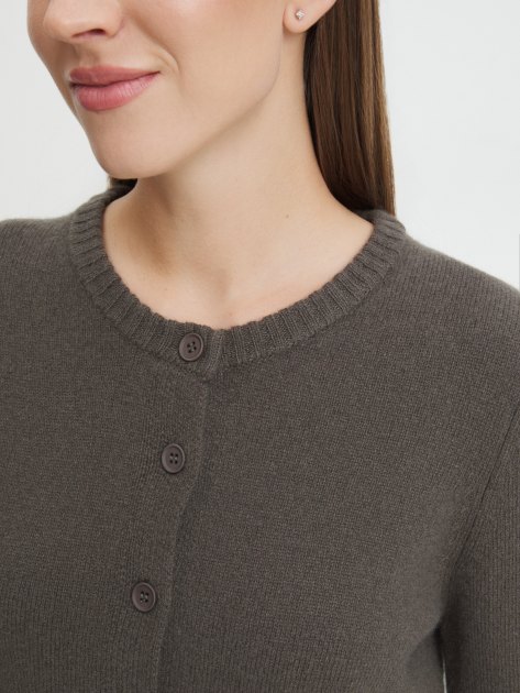 Женский кардиган MAISON DAVID, Артикул 2023-181, серо-коричневый | 4268771. Ракурс 3 Женский кардиган MAISON DAVID, Артикул 2023-181, серо-коричневый | 4268771. Ракурс 3