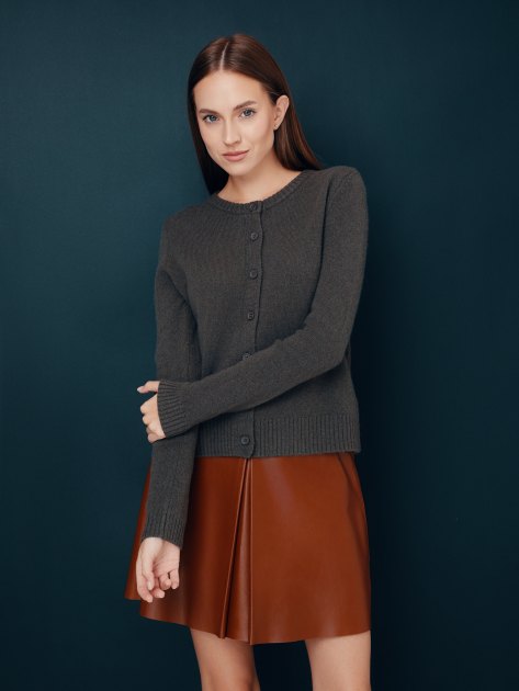 Женский кардиган MAISON DAVID, Артикул 2023-181, серо-коричневый | 4268771. Ракурс 5 Женский кардиган MAISON DAVID, Артикул 2023-181, серо-коричневый | 4268771. Ракурс 5