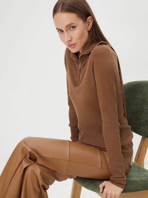 Женский джемпер MAISON DAVID, Артикул 60300M, коричневый | 4268786. Ракурс 5