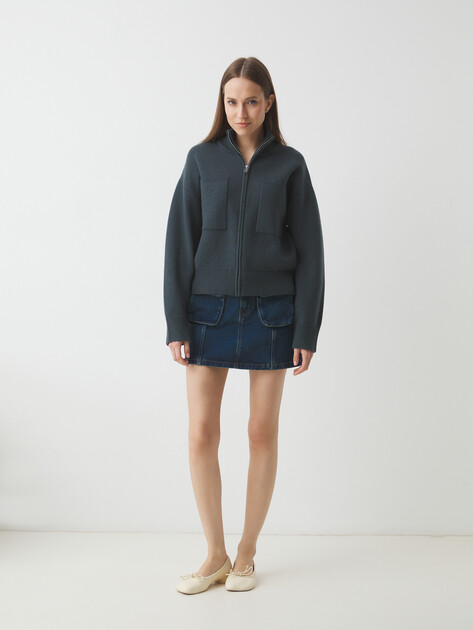 Женский кардиган MAISON DAVID, Артикул BN717, сине-зеленый | 4268943. Ракурс 2