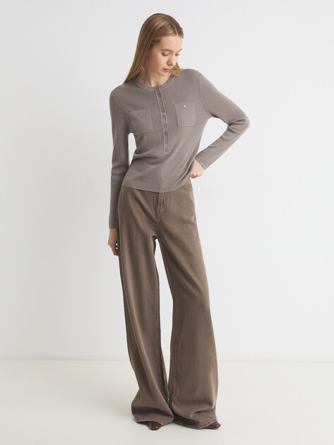 Женский джемпер MAISON DAVID, Артикул BN720-2, светло-серый | 4269115. Ракурс 2