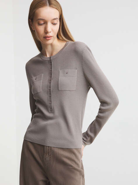 Женский джемпер MAISON DAVID, Артикул BN720-2, светло-серый | 4269115. Ракурс 5