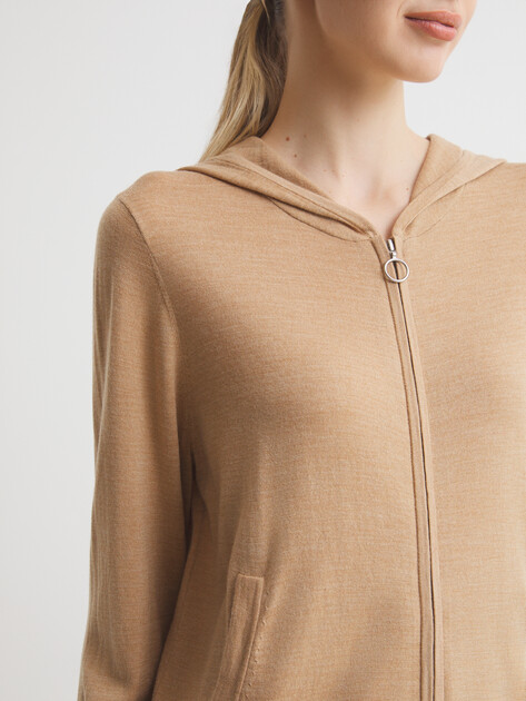 Женский кардиган MAISON DAVID, Артикул BN862, коричнево-бежевый | 4269144. Ракурс 3