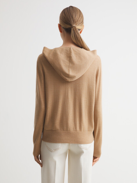 Женский кардиган MAISON DAVID, Артикул BN862, коричнево-бежевый | 4269144. Ракурс 4