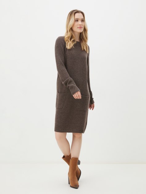 Женское платье MAISON DAVID, Артикул Knitted dress, серо-коричневый | 4269187. Ракурс 2