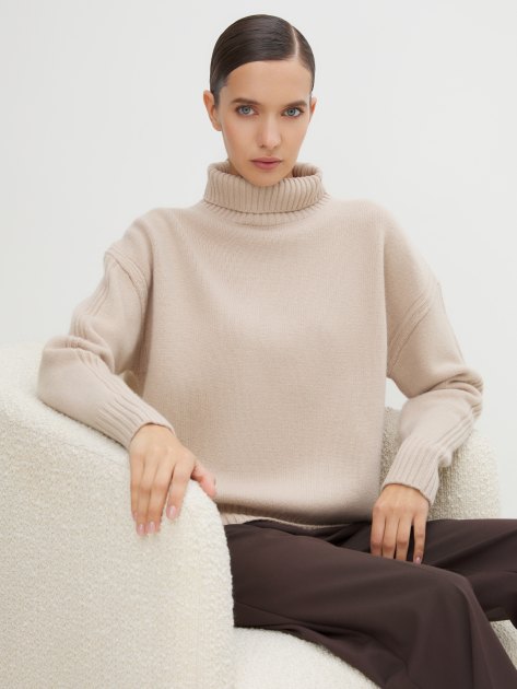 Женский свитер MAISON DAVID, Артикул 2023-177W, серовато-бежевый | 4269360. Ракурс 5