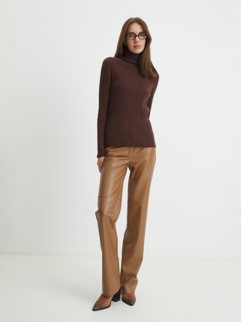 Женская водолазка MAISON DAVID, Артикул NZ8806, темно-коричневый | 4273104. Ракурс 2